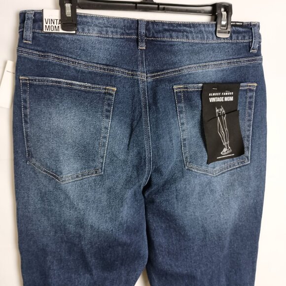 Almost Famous Women’s High Rise Mom Jeans Size 13 Distressed Stretch NWT - Picture 7 of 9